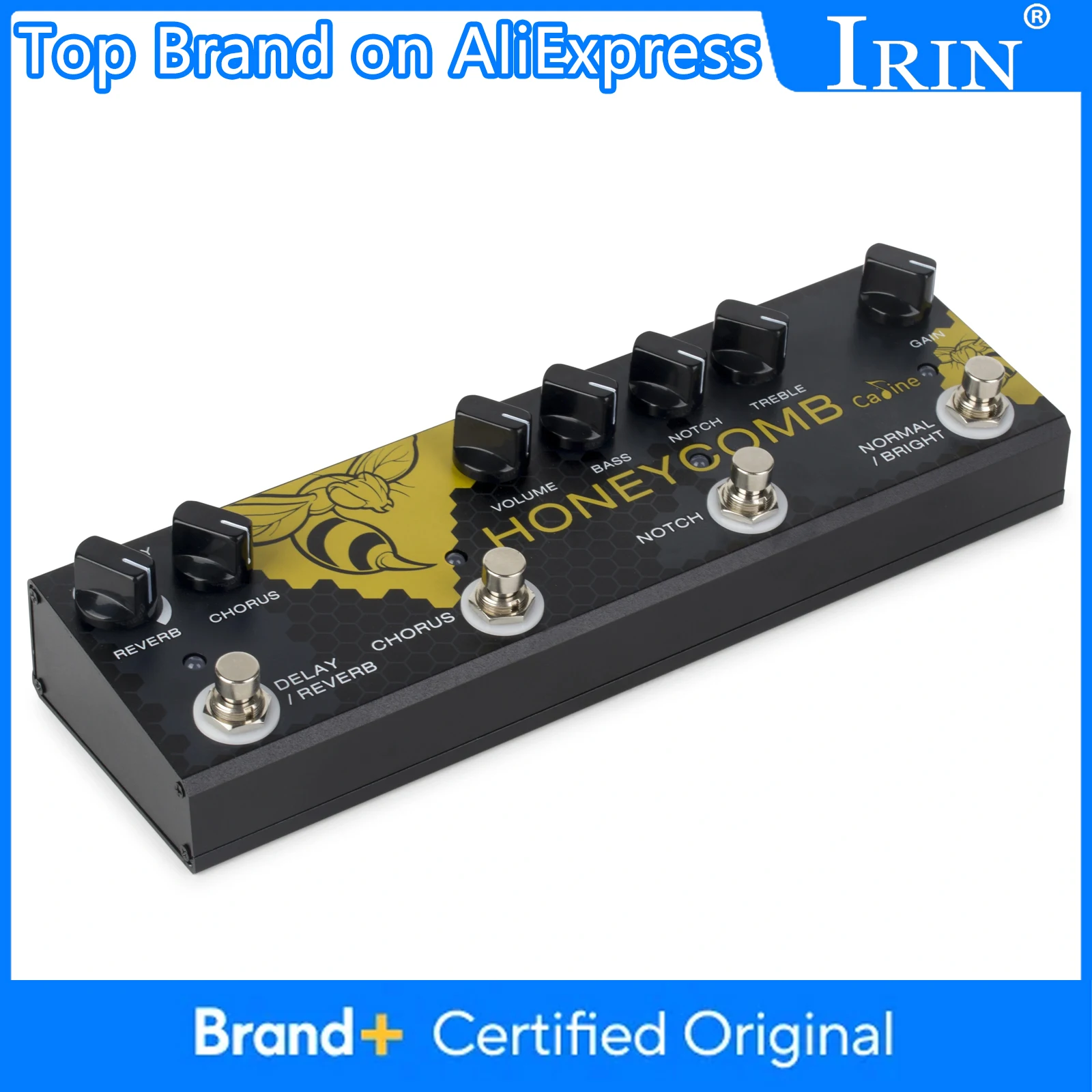 

Caline CP-48 Honey Comb Цифровая гитарная педаль эффектов для акустической гитары Педаль мультиэффектов Chorus Delay Reverb Notch Boost EQ