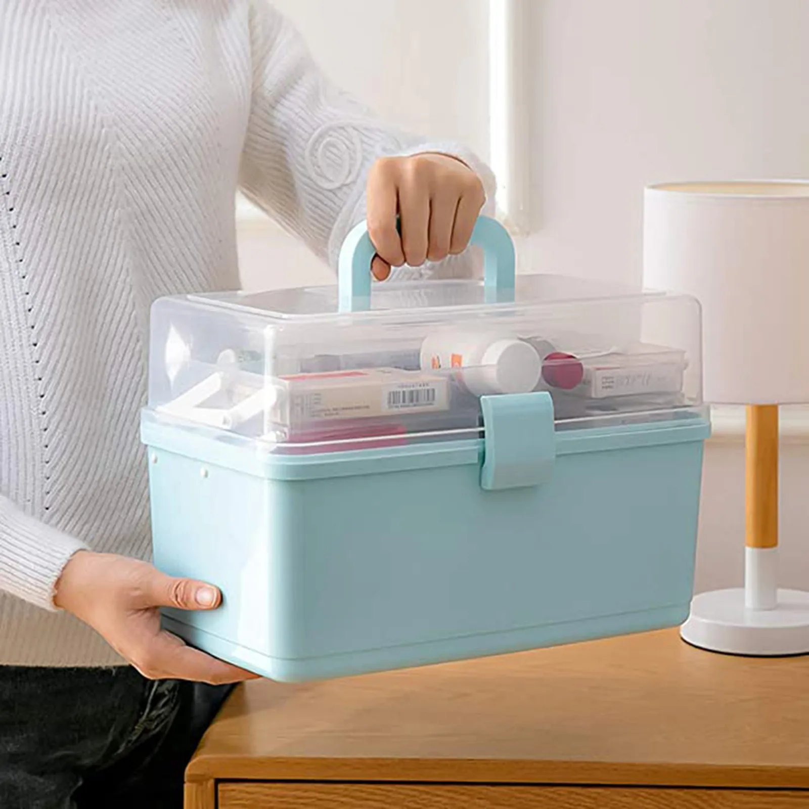 

Cabinet Cabinet Box Plastic 3 Level Transparent Box Storage Organizers Organiseurs Rangement Kitchen Accessories Storage Box