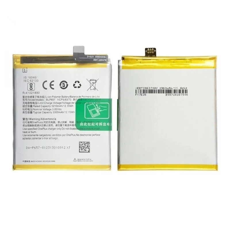 BLP657 Battery 3.85V 3300mAh for OnePlus 6  A6001 Mobile Phone Replacement Battery Brand-New High Quality