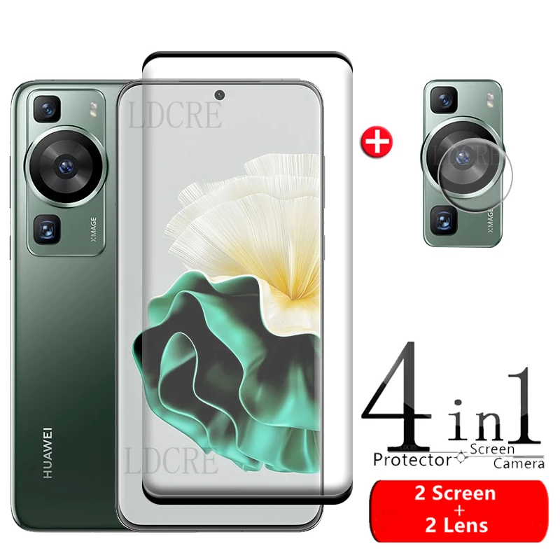 4-in-1 For Huawei P60 Glass For Huawei P60 Pro P 60 Tempered Glass Protective 9H HD Full Curved Glass Screen Protetor Huawei P60