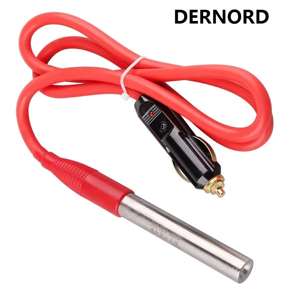 

DERNORD DC Vehicle Mounted Cartridge Heater 12V/24V Tubular Electric Heating Element for Caravan/Car/Truck/Camper 100/200W SS304