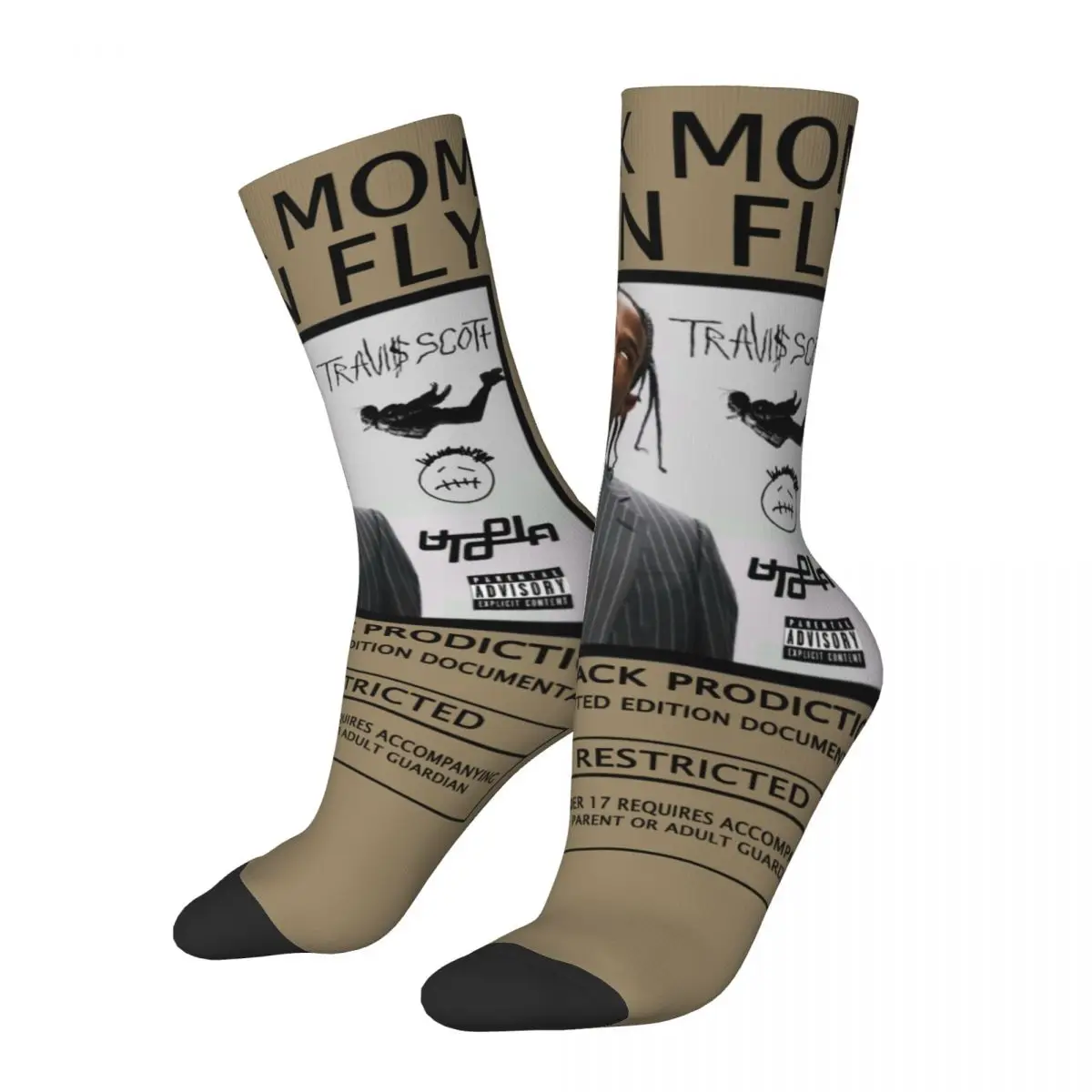 LOOK MOM I CAN FLY cosy Unisex Socks,Hip Hop Happy 3D printing Socks,Cactus Jack Street Style Crazy Sock