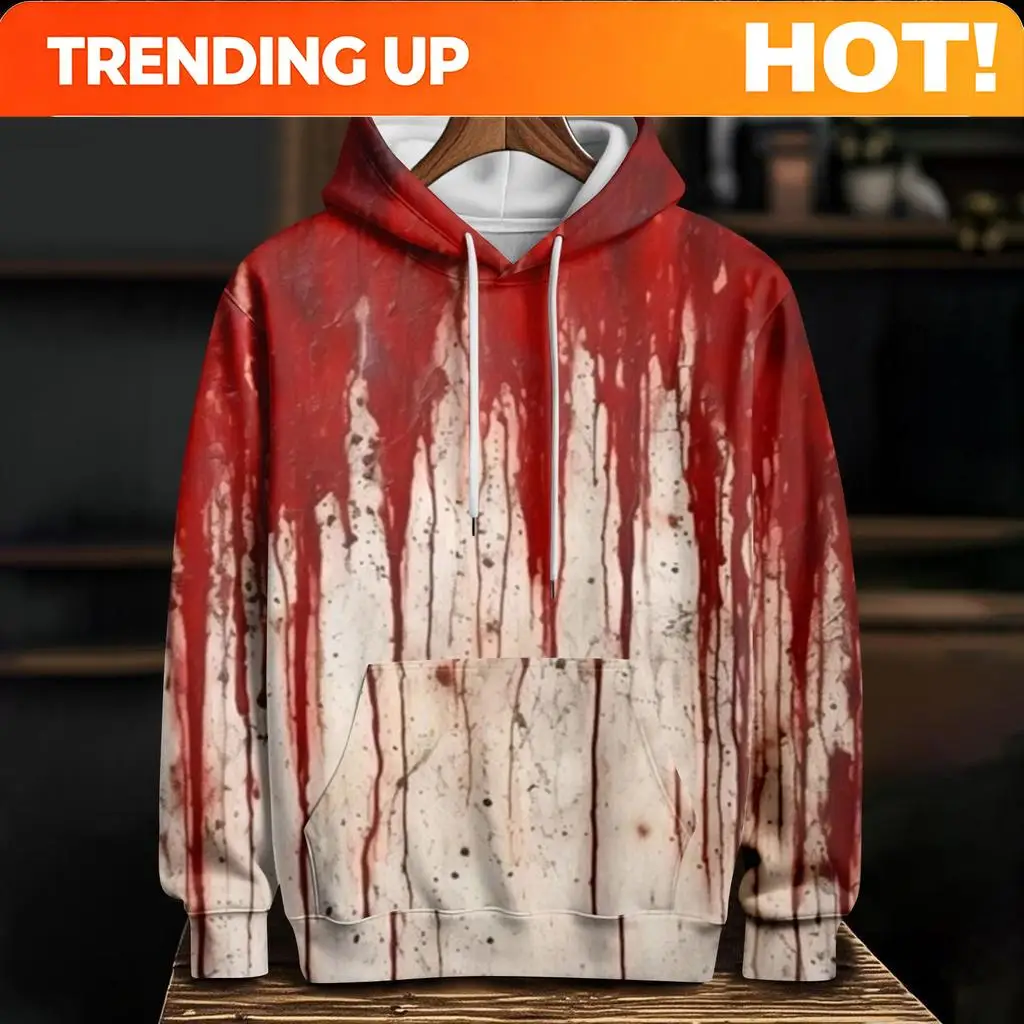 Customization Halloween Horror Blood 3D Print Hoodies Men's Women Casual Hooded Sweatshirt Harajuku Pullover Tracksuit Unisex Co