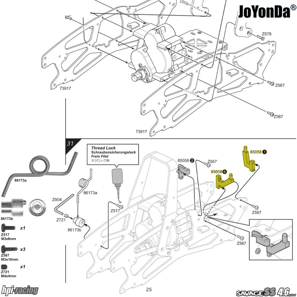 # 86346 Fioletowe aluminiowe mocowanie zbiornika paliwa do RC RC HPI 1/8 SAVAGE 21 25 SS 3.5 4.6 5.9 X XL ATV Kawasaki KFX700
