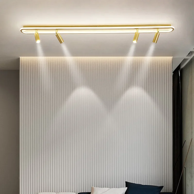 

SANDYHA Nordic Modern Simple LED Ceiling Lamp Spotlight Strip Light for Living Room Home Decor Lampara Techo Sala Luces