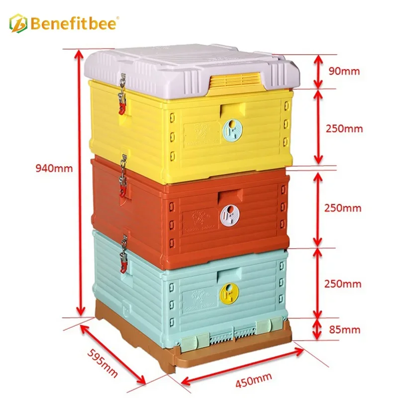 Benefitbee newest plastic Thermo Beehive kit bee hive 10 frames two layers beekeeping equipment