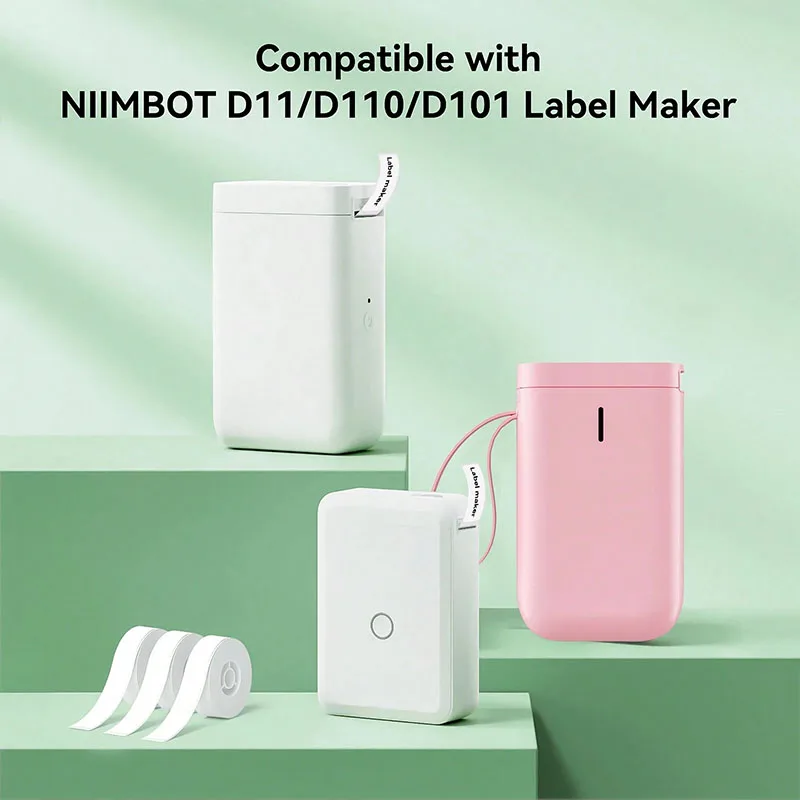 Niimbot White Label Printing Paper Waterproof Roll Price White Paper Adhesive Sticker For D110 D11 Mini Portable Thermal Printer