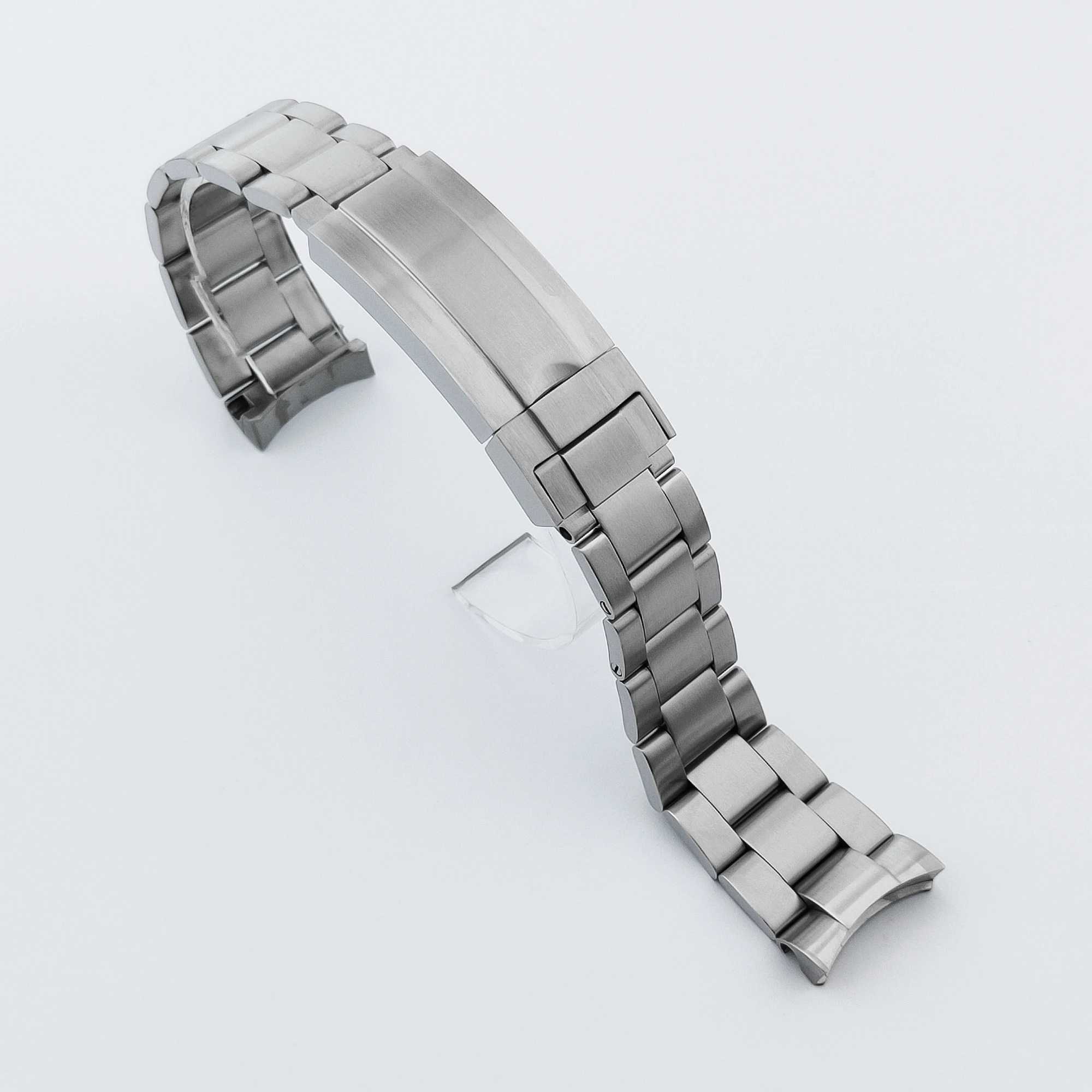 20 mm breites silbernes Präsidentenarmband aus massivem 904L-Edelstahl mit Glide-Lock-Verschluss für Sub Log NH34 NH35-Uhrengehäuse
