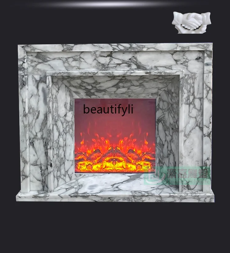 Marble Mantelshelf Interior Simple Background Wall Hallway French Modern Stone Curio Cabinet