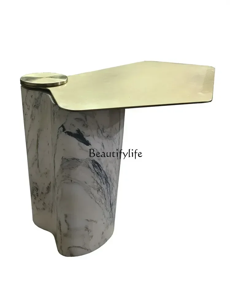 yj21  Marble Side Table Irregular Shape Rotatable Light Luxury High-End Feel Leisure Corner Table