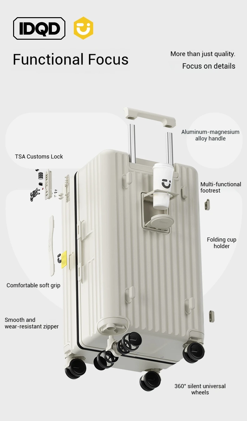 حقيبة سفر ذات سعة كبيرة مفتوحة من الجانب العميق مقاس 20/24/26/28/30 بوصة حقيبة لوج بكلمة مرور للرجال والنساء