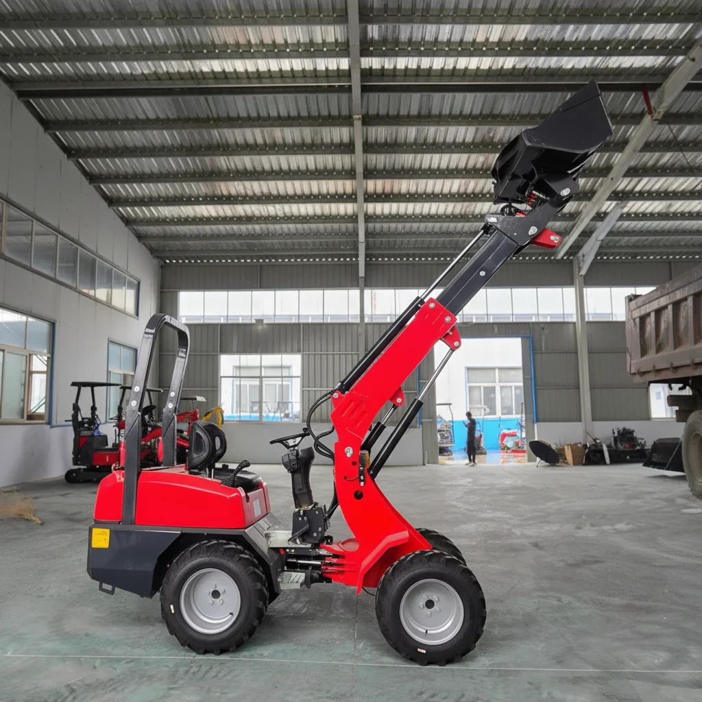 

Compact Mini Wheeled Telescopic Boom Loader 4WD Small Telehandler Farm Garden Construction Equipment