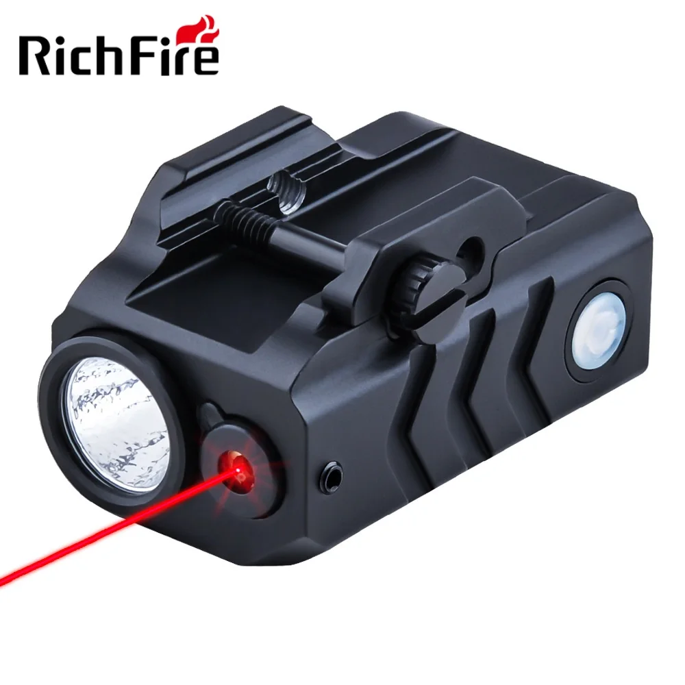 

Richfire 800lm Pistol Flashlight With Green Laser With Strobe Function Tactical Torch for Collimator Sight Gun Light