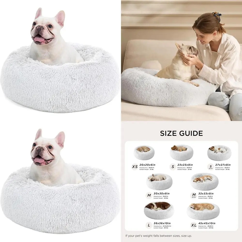 

30-дюймовая моющаяся круглая лежанка для собак средних пород весом до 45 фунтов, серая