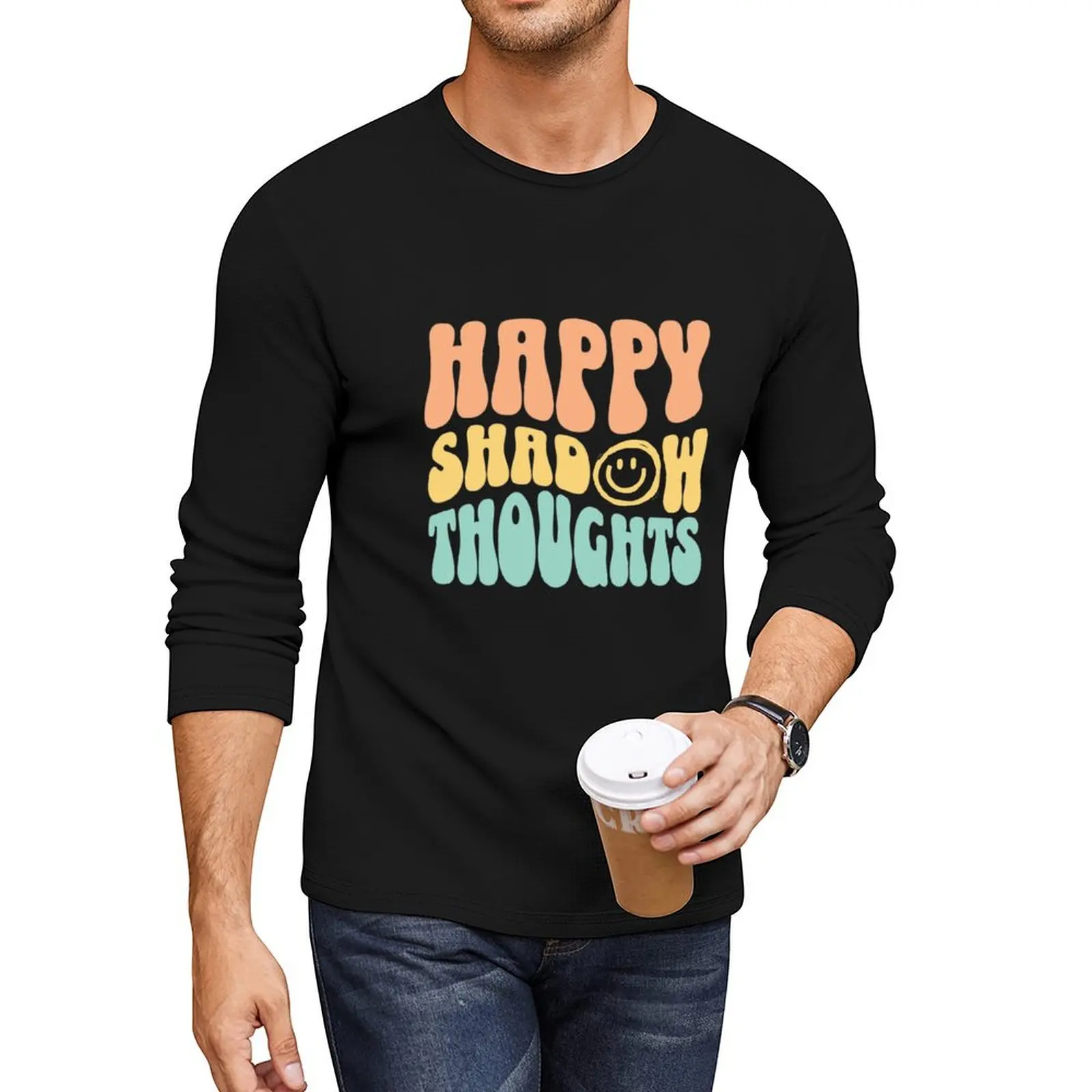 

KOTLC Happy Shadow Thougths Quote Long T-Shirt T-shirt for a boy oversized t shirt mens tall t shirts