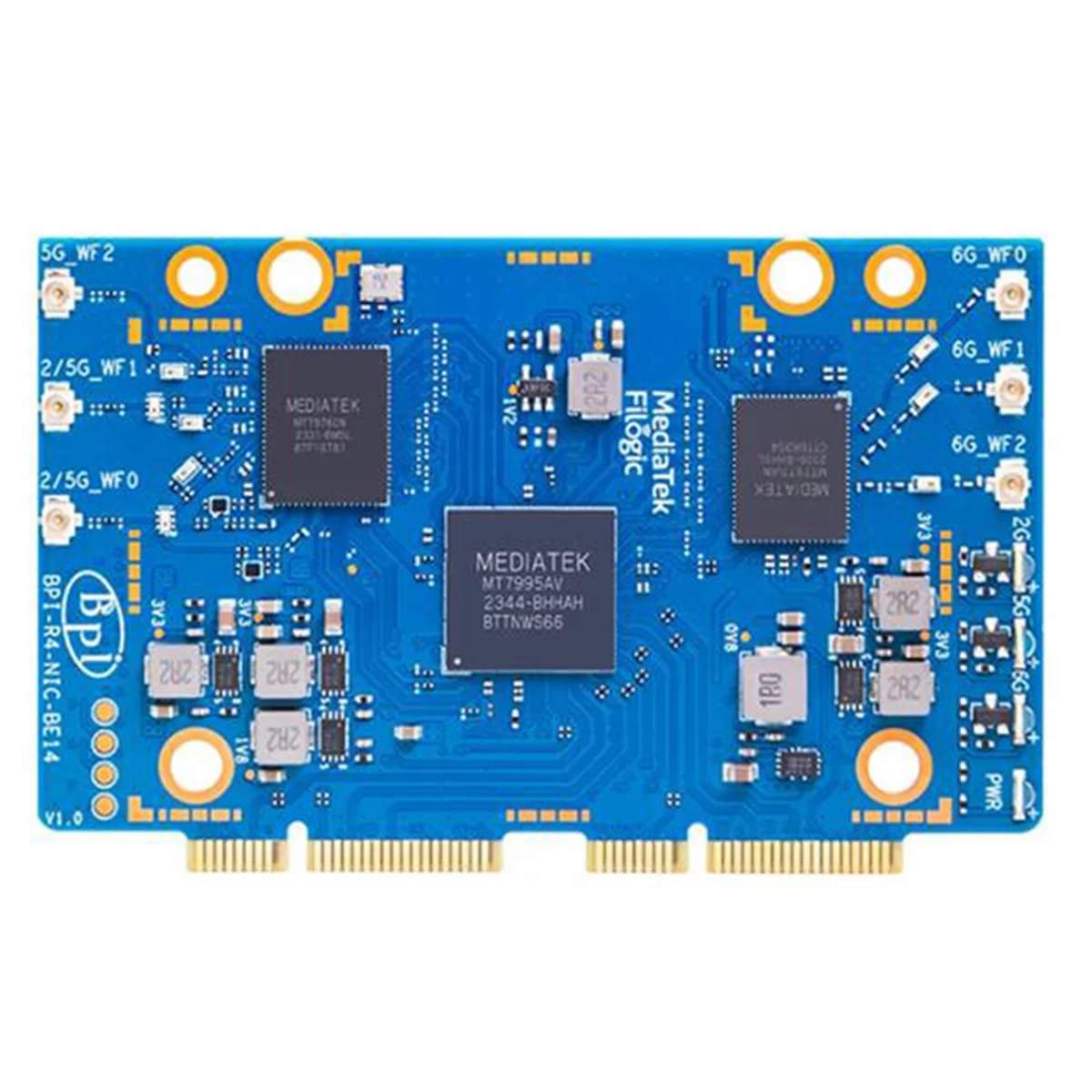 A49T For Banana Pi -R4-NIC-BE14 Wifi7 Module Accessories for -R4 MT7995AV Chipset 2 PCIe 3.0 Interface,6pcs Antenna