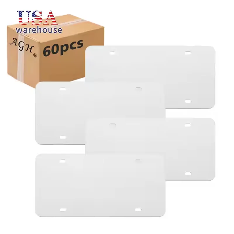 

Упаковка из 60 шт., 5,9x11,8 дюйма, алюминиевый сублимационный белый пустой номерной знак Hu