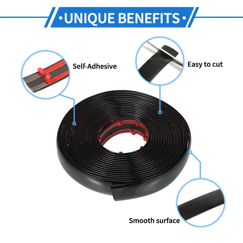 Imagen 2 del producto Uxcell-pegatinas cromadas para coche, 5M, Protector de puerta, ventana de coche, techo, tira protectora decorativa impermeable, embellecedor negro brillante