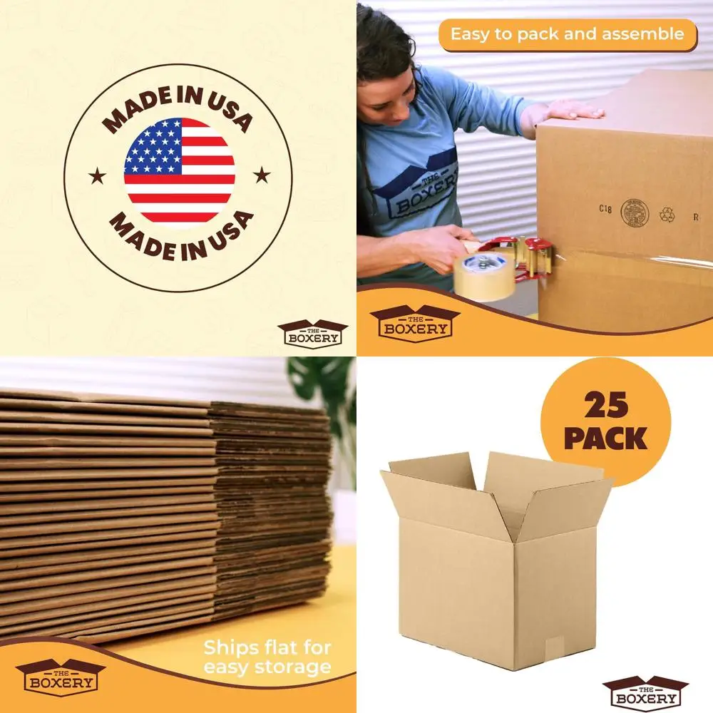 

Набор из 25 коробок из гофрированного картона коричневого цвета 22x10x4 для транспортировки, упаковки и хранения - прочные, экологичные, пригодные для переработки, произведены в