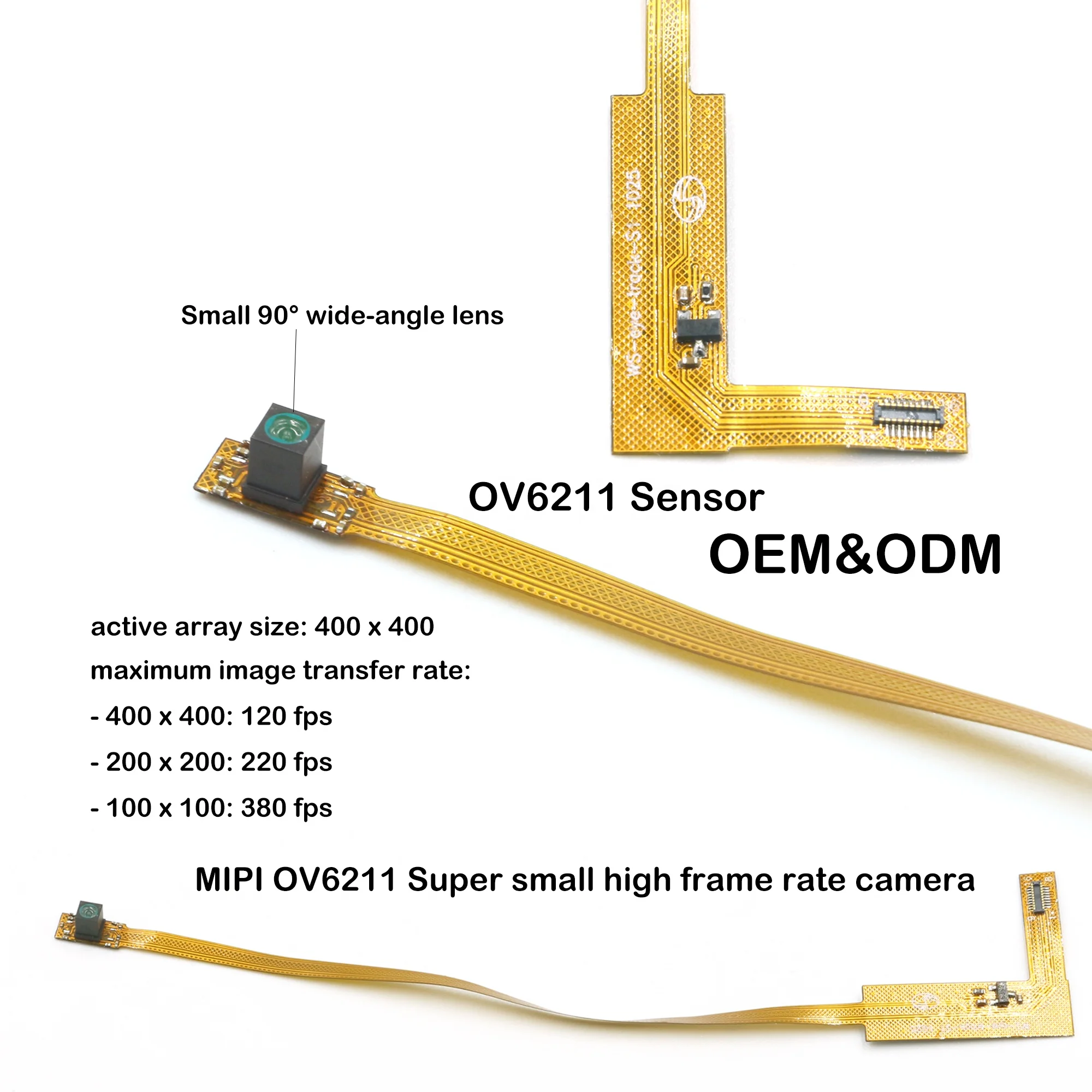 OEM OV6211 120FPS High Speed VR Eye Tracking HD CMOS Sensor 90 Wide Angle Small Lens MIPI Interface Camera Module H.264