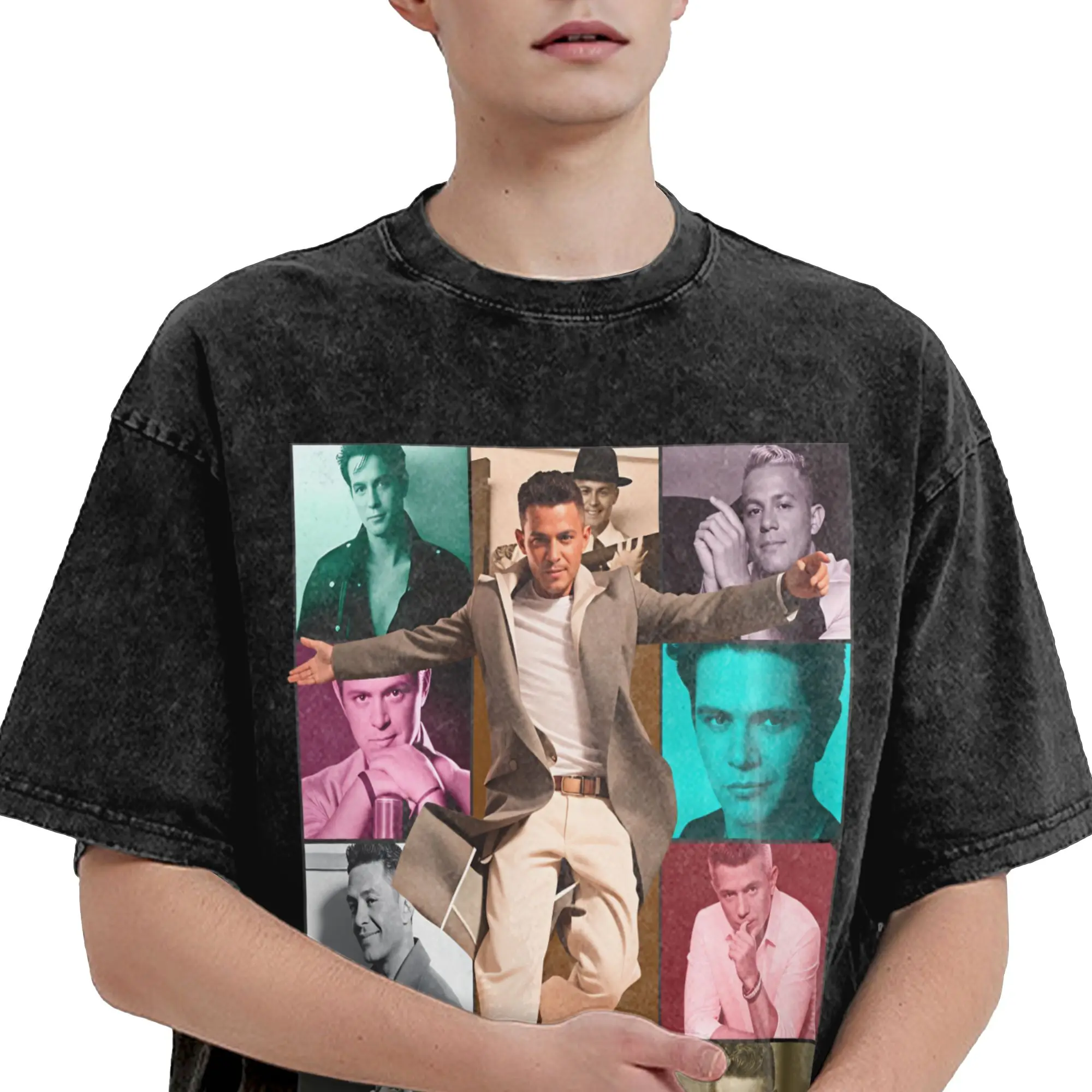 Harajuku Washed Shirts Alejandro Sanz 2026 Concert Outfit Novelty T-Shirts Harajuku  Streetwear Short Sleeve Graphic Tops Tees