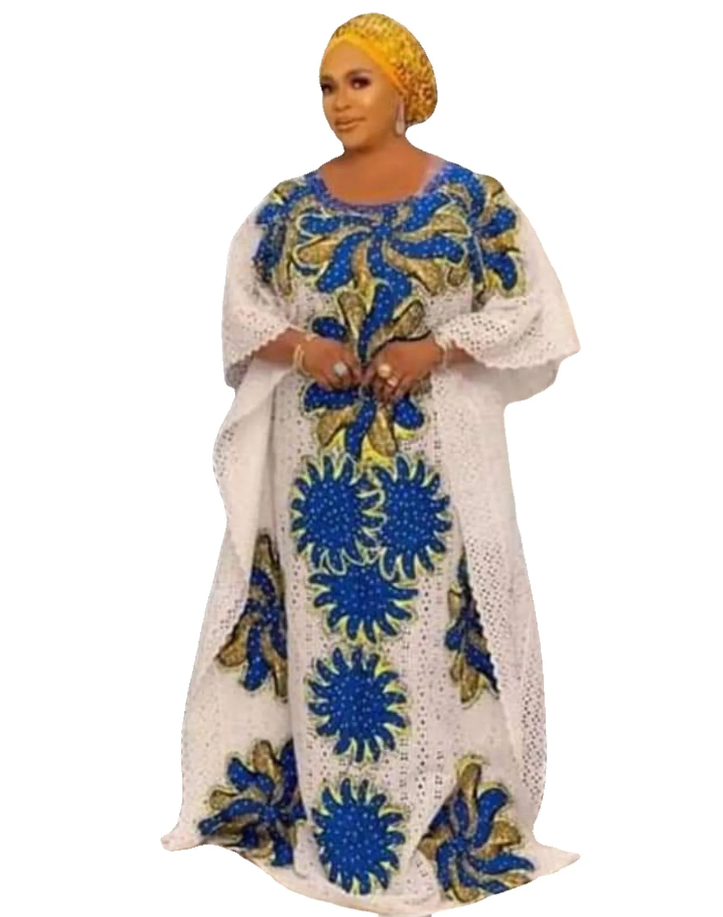 

2022 Plus Size Dresses for Women African Women Elegent Blue Green Orange Long Robes African Dresses for Women African Clothes