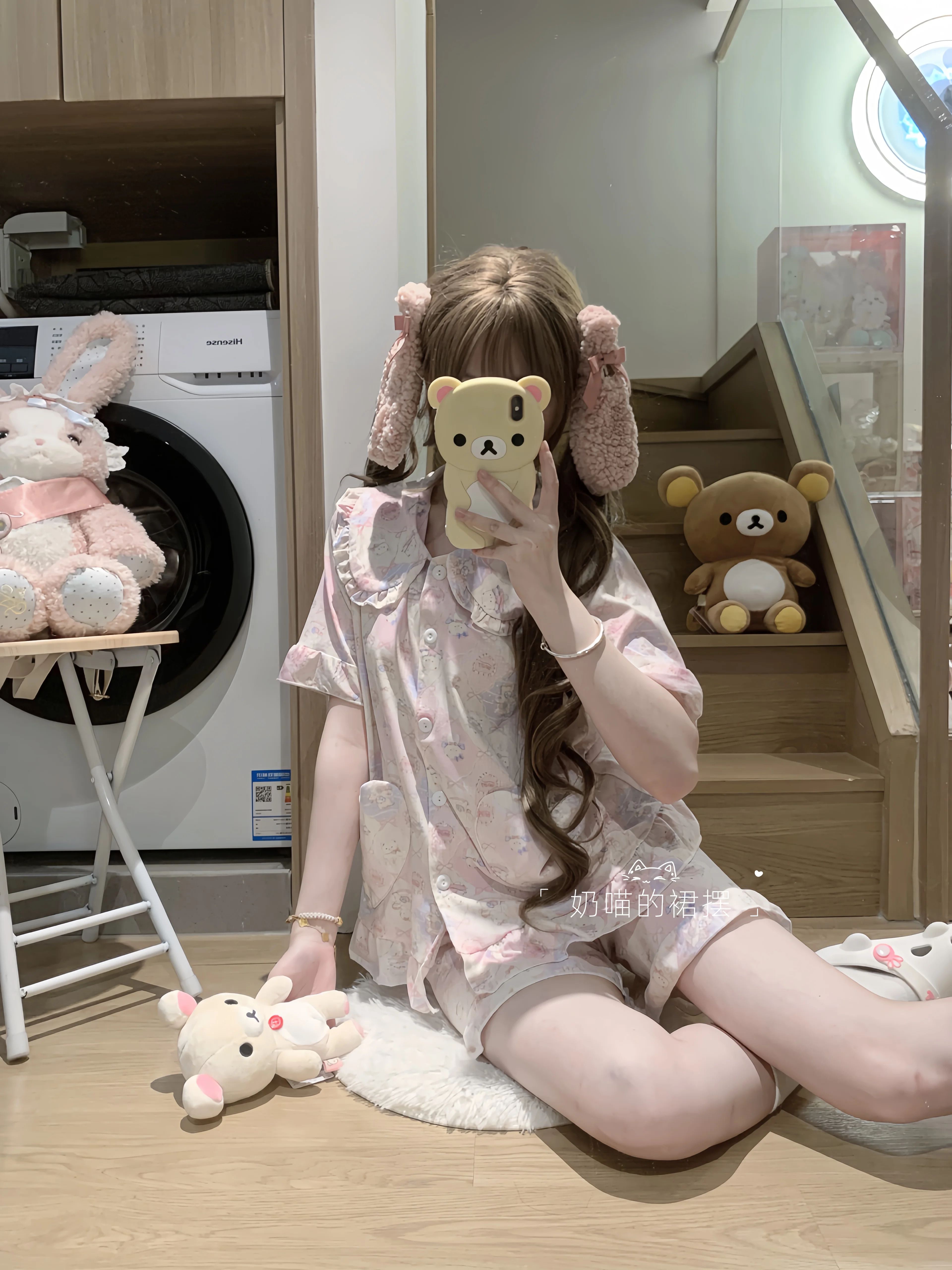 Japanese Sweet Girl Cartoon Printing Short Sleeve 2025 Summer New Doll Collar Pajamas Casual Comfortable Outdoor Homewear Set