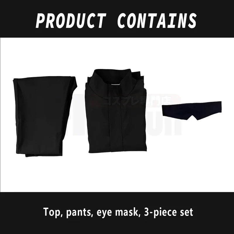 HOLOUN Jujutsu JJK มังงะอะนิเมะ Satoru Gojo คอสเพลย์เครื่องแต่งกาย Shibuya Incident สีดําชุด Patch วิกผม Rose สุทธิสังเคราะห์