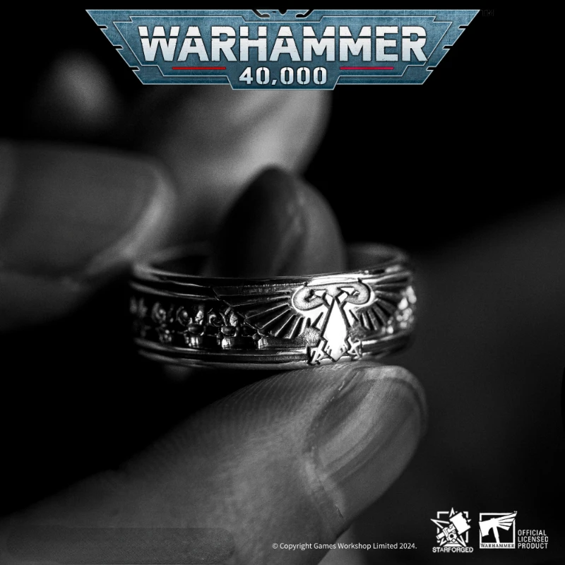 Starforged Sky Eagle Emblem Ring Warhammer 40K Game Peripheral Products Silver Fashion Popular Ring