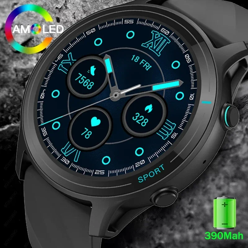 2024 New Mens Womens Smart Watch Multiple Sports Health Monitor GPS AMOLED Display Call for Android IOS Fashionable Practical