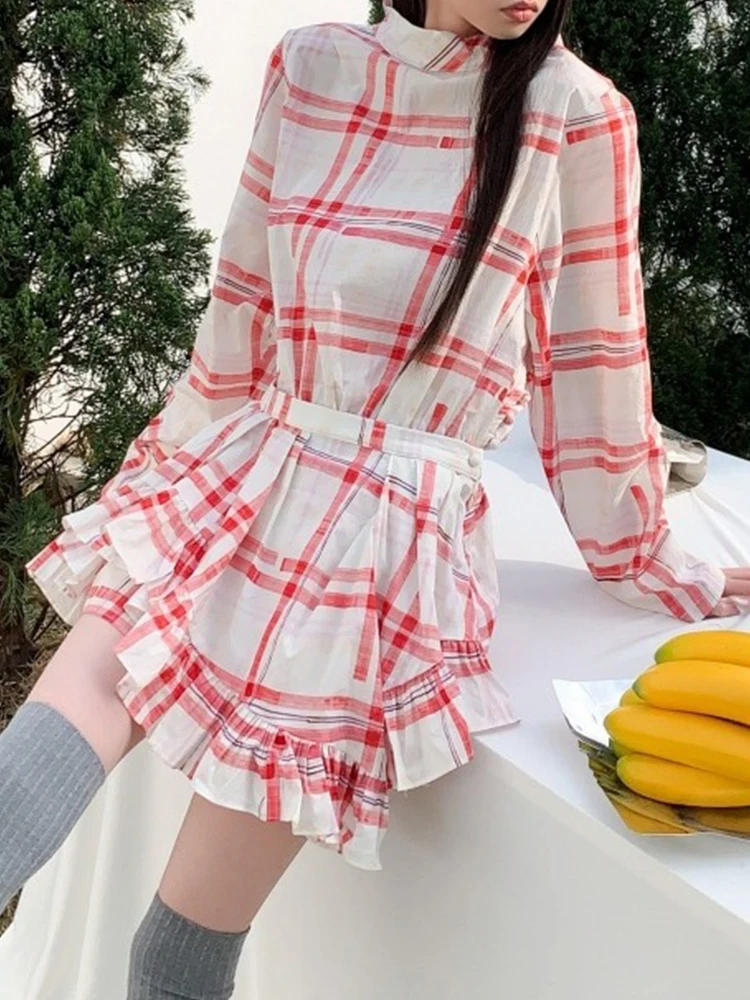 femmes-retro-rouge-a-carreaux-irreguliers-taille-basse-a-la-mode-haut-de-gamme-design-sens-fille-chemise-mini-robe-2025