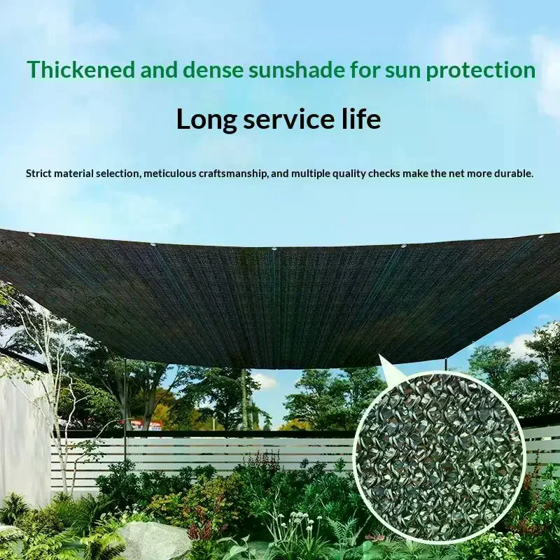 Black Sun Shade Net High Density UV Protection Breathable Tear Resistant Sunblock Cloth For Garden Patio Balcony Outdoor Use