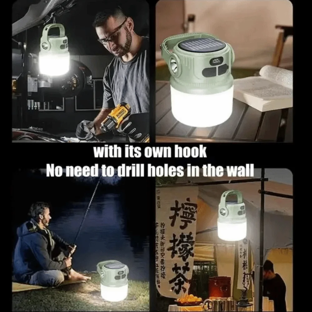 

LED Light LED Solar Camping Light USB Rechargeable Ultra Bright Solar Camping Lights Handheld Design Waterproof