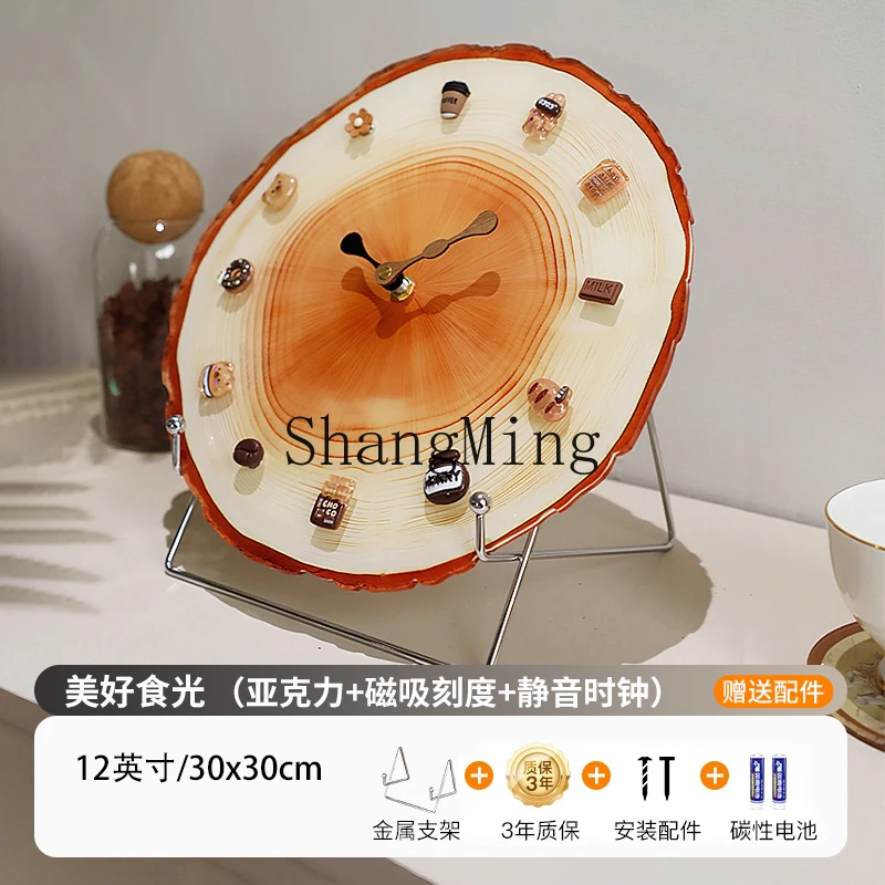 CL Internet celebrity wall clock living room DIY magnetic clock new non-punching three-dimensional cute creative clock painting