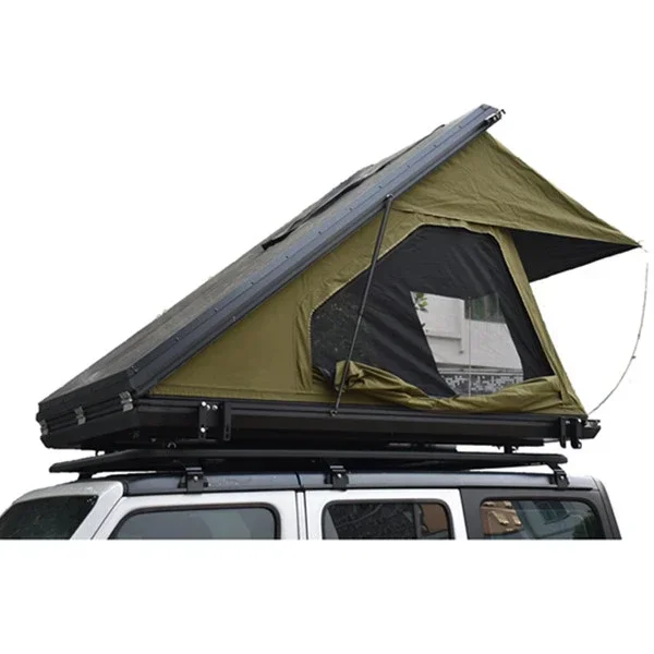 

Camping Aluminum Roof Top Tent Car Rooftop Tent Triangle Clamshell Hard Shell Top Roof Tent