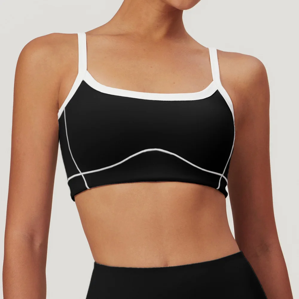 Colour Blocking Sports Top Woman Gym Yoga Padded Bra Women Clothing Female Underwear Women\'s Fitness Top