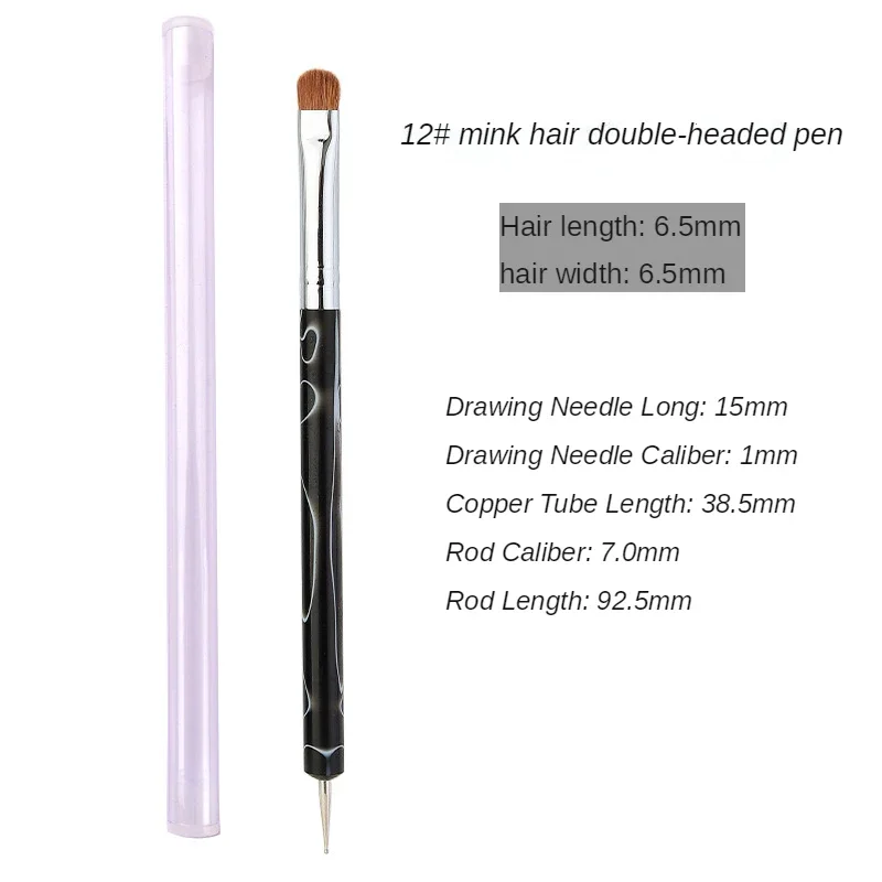 TIANMI Dual End Nail Art Puntjespen Acryl Tekening Liner Bloemborstel Strass UV Gel Carving Schilderen Pennen Manicure Gereedschap