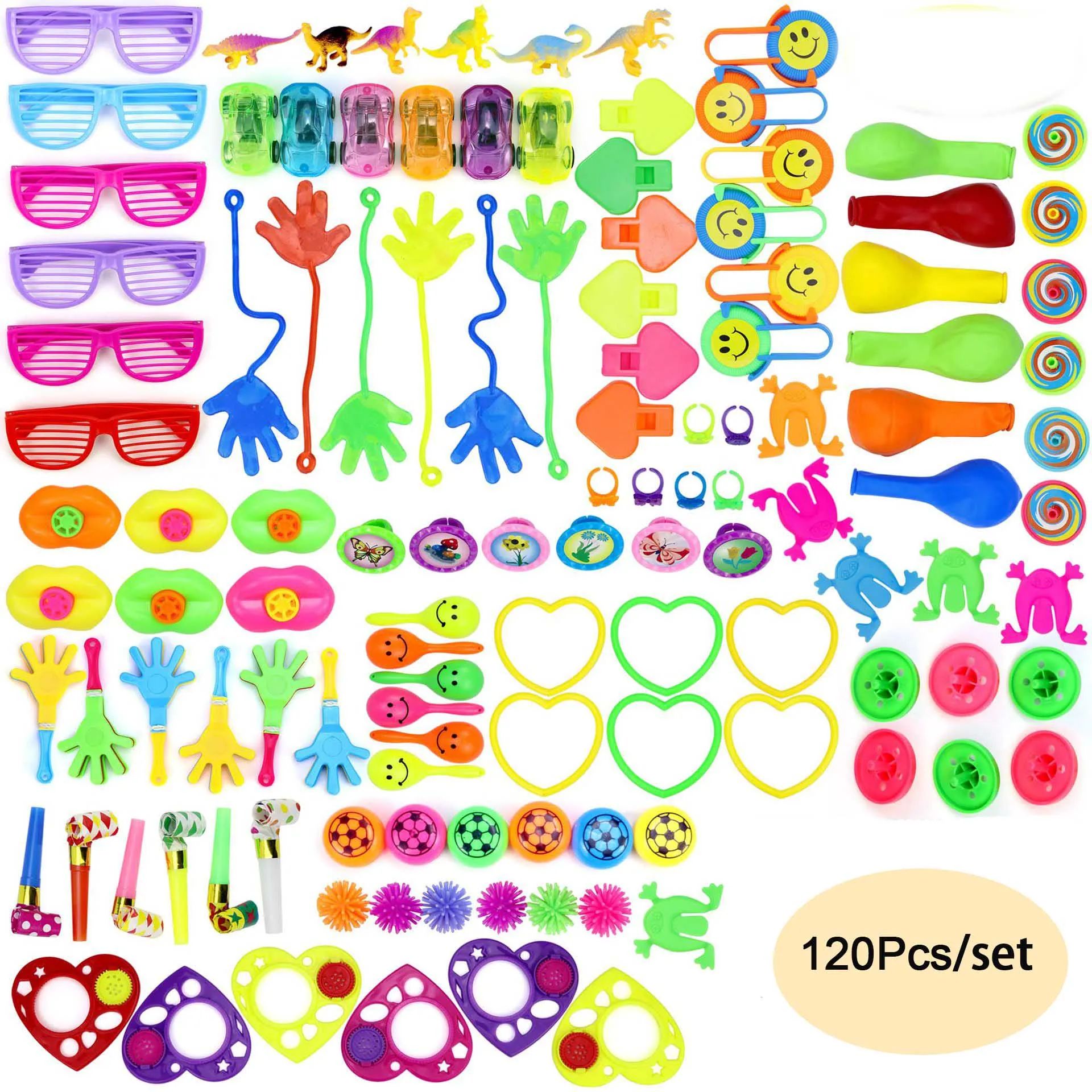 120Pcs Kids Birthday Party Favors Combination Set Christmas Wedding Gifts Guests Toys Pinata Stuffing Supplies Carnival Prizes