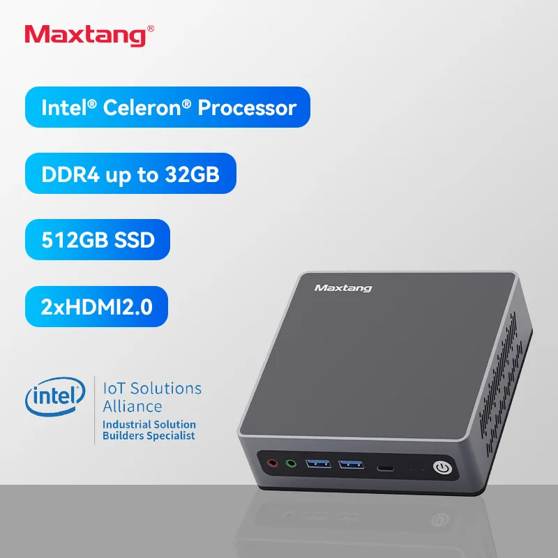 Maxtang Mini PC Windows 11 Intel Jasper Lake N5095 CPU DDR4 16GB 512GB Mini PC คอมพิวเตอร์จอแสดงผลแบบ Dual
