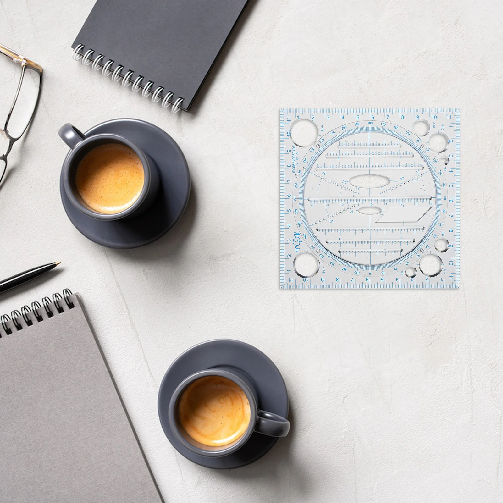 Multifunctional Drawing Ruler Plastic Geometric Circle Template Precision Measurement Tool for Students Engineers School