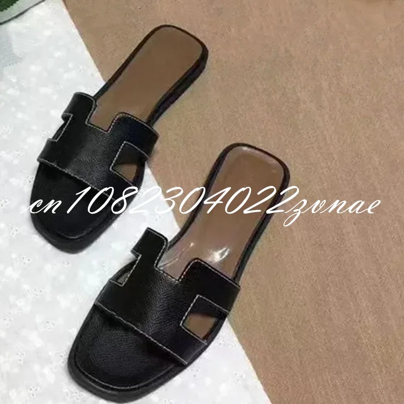 Heat-Sandalias clásicas de alta gama para mujer, chanclas planas, sandalias de playa a la moda, zapatos planos informales