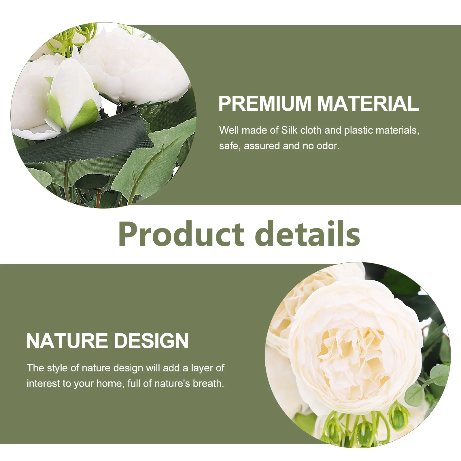 

2 Bunches Simulation Peony Bouquet Artificial Peony Flowers Home Decoration Wedding Banquet Party Vase Ornaments DIY Vase