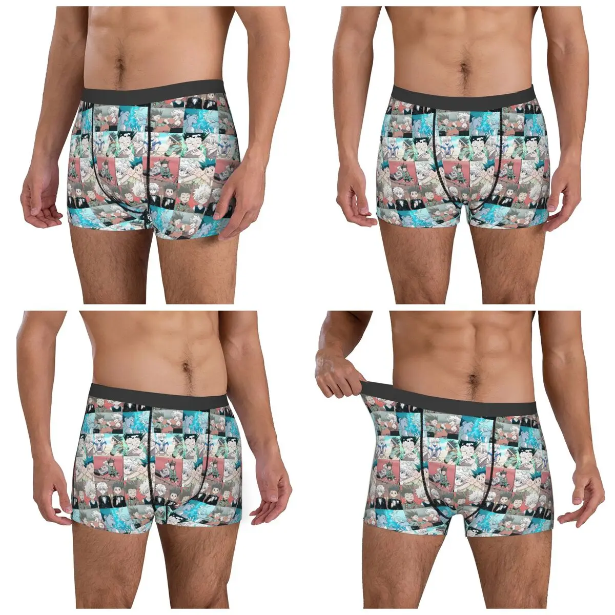 Boxer caleçon Gon et Killua HXH Hunter x Hunter culotte hommes sous-vêtements respirants pour Homme Homme petit ami cadeaux