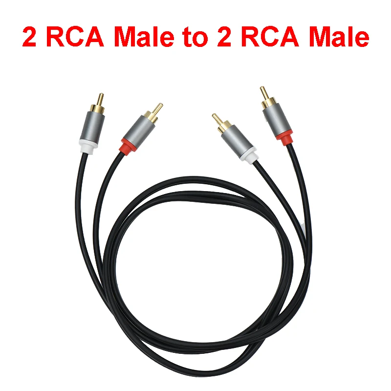 

1PCS 2 RCA to 2 RCA Cable Male to Male Stereo Audio Cord for Home Theater Subwoofer DVD Amplifier TV 1 to 1.5m