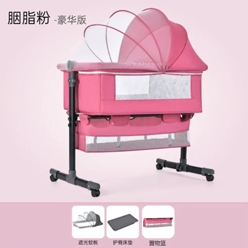 

Crib Newborn Bed Splicing Big Bed Baby Shaker Bb Children's Bed Cradle Multi-functional Mobile Foldable