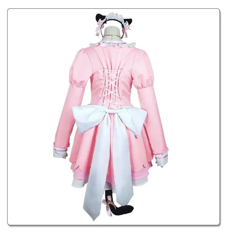 Anime Nekopara Vanille Cosplay Pruik Kostuum Meid Lolita Jurk Blauwe Halloween Party Show Rollenspel Outfits Voor Meisjes