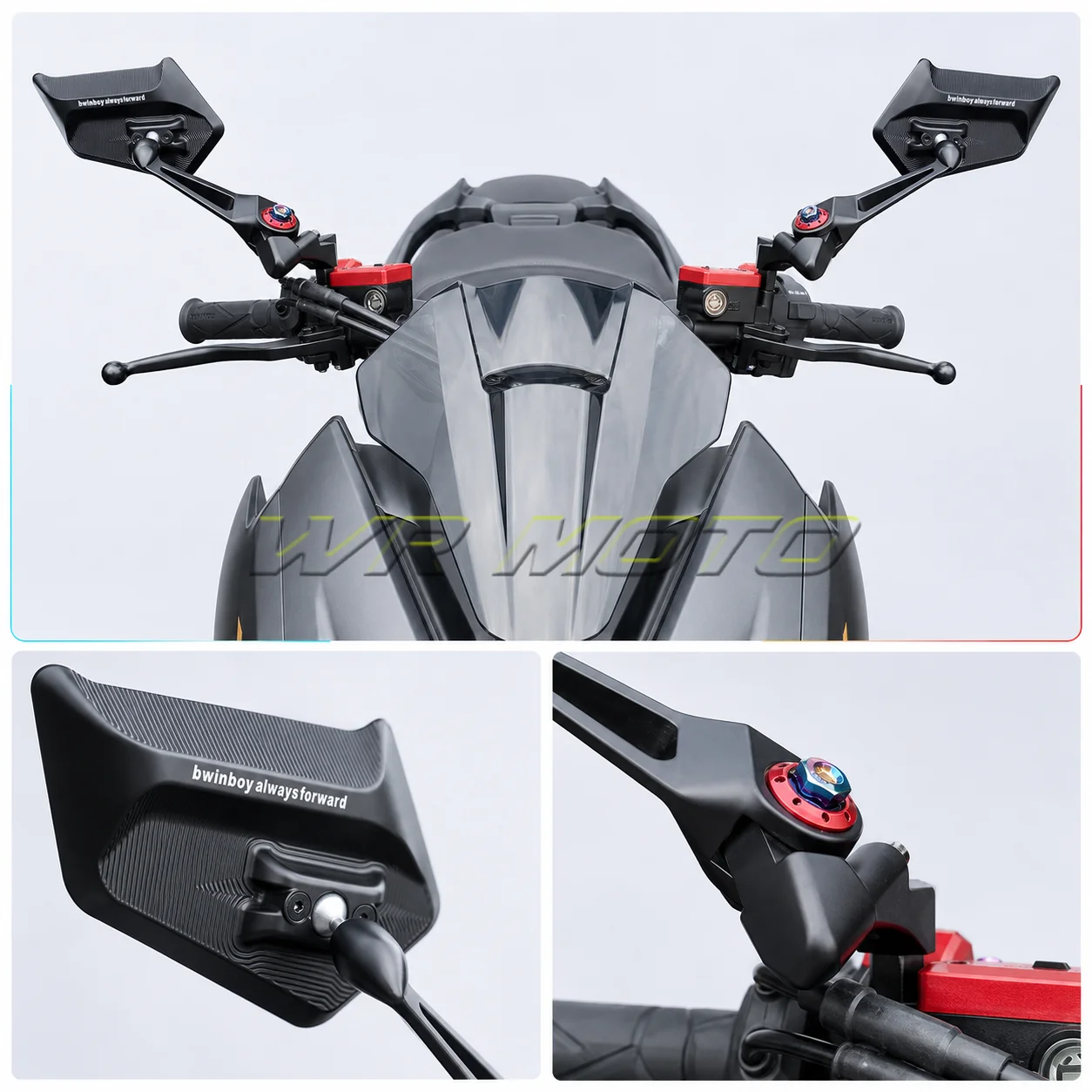 Motorcycle Blade‑Shape CNC Aluminum Anti‑Glare Blue Glass Rear‑View Mirror Fit For 2026 ZONTES 150X Mod Parts