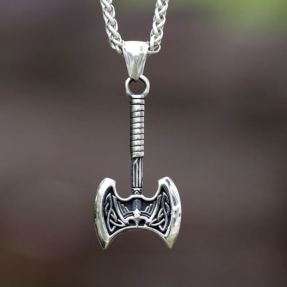 2023 New Vintage Nordic Viking Warrior Odin Axe Pendant For Men Stainless Steel Necklace Jewelry for gift free shipping