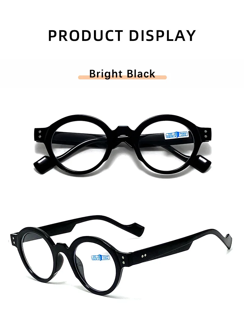 Neue Retro Runde Lesebrille Für Frauen Presbyopie Hyperopie Anti Blau Licht Lesen Brillen Schwarz Männer Brillen + 1,0 + 1,5 + 2 – Detail 9