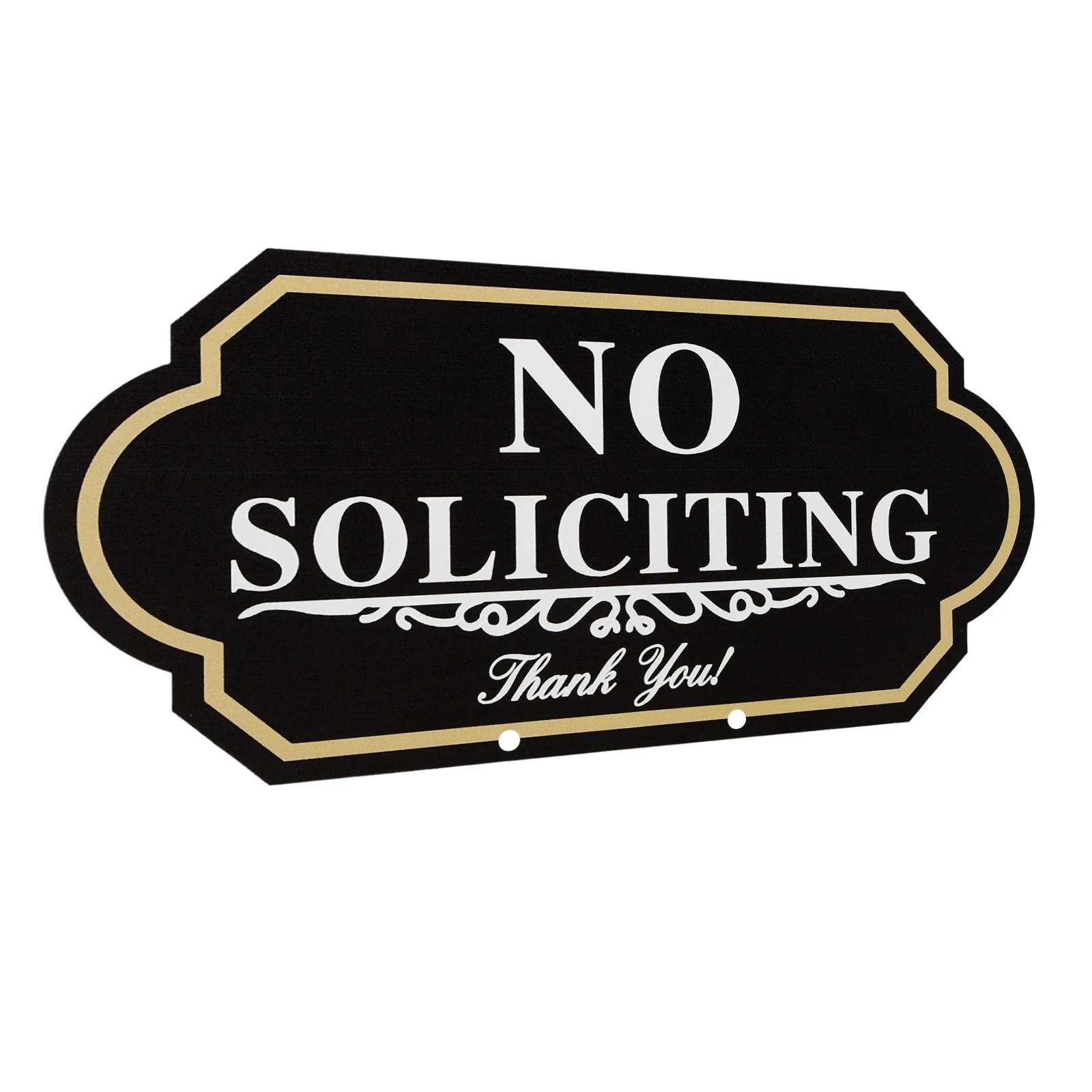 

No Soliciting Sign for House Front Door Double Sided Metal Warning Plaque 25.5x12.7cm Outdoor Yard Aluminium Privacy Protection